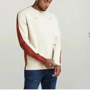 G-Star RAW Men's Dark‎ Talc/Auburn Tape Colorblock Pullover Sweatshirt size XXL